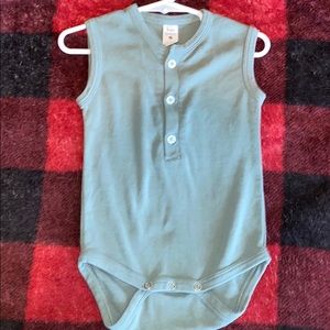 Sleeveless Henley bodysuit
